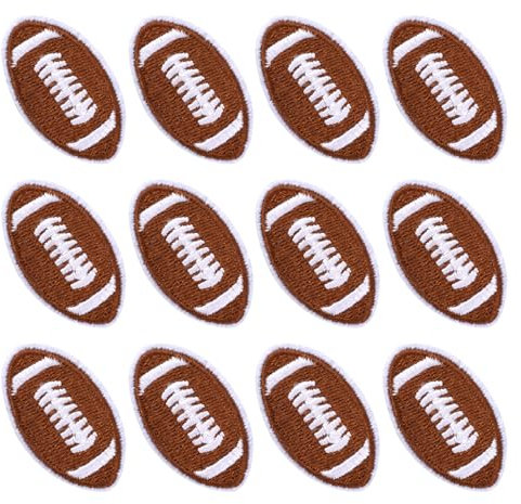 12 Stück Fußball Patches, Golden Edge Rugby-Aufbügler American Football-Patches Bestickte Sport-Aufnäher zum Aufnähen für Heimwerker-Zubehör Reparatur von Hüten Jeans