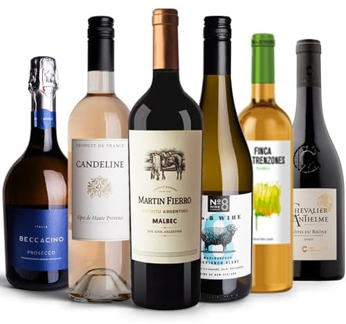 The Wine Flyer Favourites 6-Pack - 75cl Bottles – Includes Rosé, Prosecco, Red and White Wines - Wine Gift Set