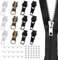 Ptwola 57 Stück Reißverschluss Reparatur Set #5 Universeller Ersatz Metall Reissverschluss Pull Fixer Unten Oben Stopperverschlüsse Reparaturset Reißverschluss Schieber für Gepäck Jacke Rucksack