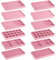 BOJVESH 12 Pcs Velvet Stackable Jewellery Trays, Grey Jewellery Drawer Organiser, Large Removable Display Jewellery Tray, Necklace Bracelet Storage Box for Earring, Ring, Brooch, Watch (PINK)