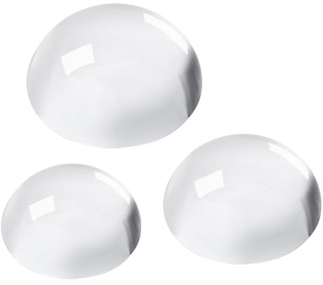 PH PandaHall 3 pcs Cristal Dôme Presse Papiers en Verre Presse Papiers Loupe Ronde Bloc de Verre Bureau Accessoires de Bureau Décor de Table pour la Lecture 4/6/8cm