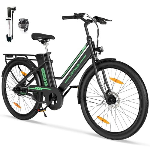 HITWAY 27.5 Electric Bike - 250W Motor, 36V13AH battery max. 50-100km Range, citybike Ebike for City Commuting for Women & Beginners,with APP