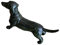 JUMPLAWN Harzverzierung Dackel Figur Schwarz Handgefertigtes Hundedekor Für Garten Und Zuhause Charmantes Dackel Ornament Für Tierliebhaber
