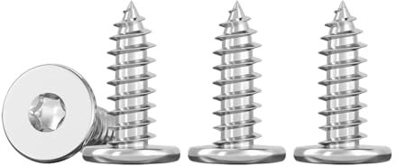 Drenky Mince Vis Autotaraudeuses à Tête Plate M4x12mm Vis Torx à Bois Inox 304 Vis Placo à TêTe, EntièRement Fileté, 50 Pièces