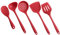 FUNOMOCYA 5 Piezas Conjunto de Utensilios de Cocina de Silicona Rojo Utensilios Prácticos para Cocinar Antiadherentes y para Sartenes Antiadherentes