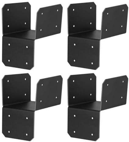 SVCEQZE 4X4 Brackets, Pergola Joist Bracket Connector Brace, Heavy Duty Sleeve Beam Connector Brace for Outdoor Indoor Fence Rafters Deck Roof Log Cabin Backyard