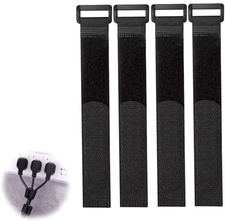 4 Stück Wiederverwendbare Klett Kabelbinder 50 Cm X 2 Cm Wiederverwendbare Kabelbinder Wiederverwendbar Klettverschluss Band Nylon Klettkabelbinder Cable Klettband Klettband Mit Schnalle