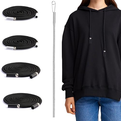 Hezhou 5 PCS Hosenbänder Kordelzug Hosen Kordel Band für Hoodie Jogginghose Kordelenden Hosenschnüre Kordelband Hosen mit Durchziehnadel für Sweatshirts Jacken Handtaschen DIY Nähzubehör (A, 130 cm)