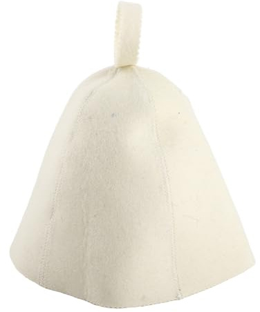 Xyntor Wool Felt Sauna Hat | Heat Protection for Head & Eyes | Russian Banya & Steam Room Accessories | Breathable Beige Cap with Hang Loop