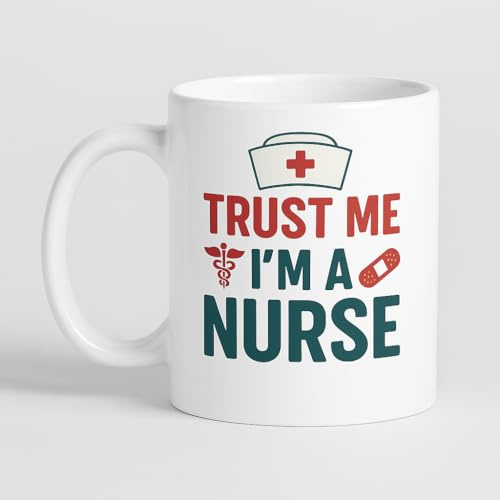 Vacso Trading Trust Me I’m a Nurse Mug – Funny Nurse Gift – 11oz Ceramic Mug for Nurses, Healthcare Workers & NHS Staff