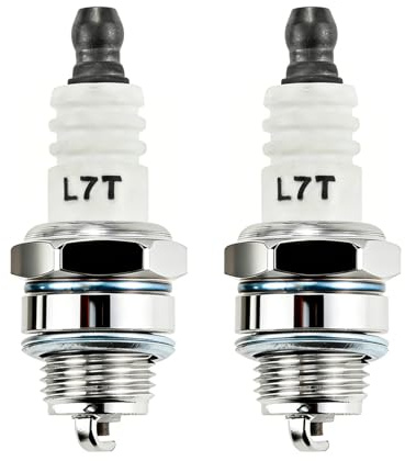 2 Pcs L7T Spark Plugs, 2 Stroke Spark Plug, Universal Small Engine Ignition Plug Compatible with BPMR7A CJ8 RCJ6Y RCJ7Y, Replacement Spark Plug for Chainsaws Lawn Mowers Brush and Garden Power Tools