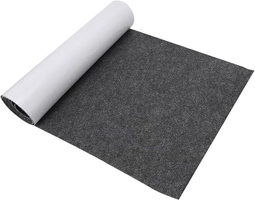 Gohytal Filz Selbstklebend Grau 3mm, 40X220CM Klebefilz Selbstklebend, Filzstoff Selbstklebender, Innenraumverkleidung Bastefilz für DIY Box Liner (Schwarz, 40X220CM/3MM)