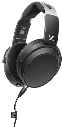 Sennheiser HD 480 PRO Plus Professioneller Geschlossener Studiokopfhörer | mit 3-m-Spiralkabel, Recording-Ohrpolstern und PRO Tragetasche (700500)