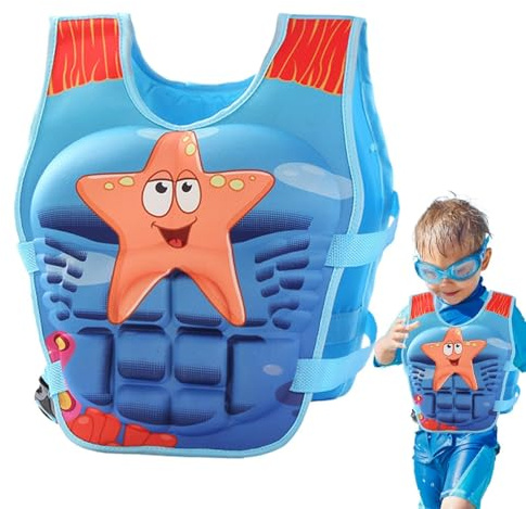 Simväst för barn säkerhetsväst simning muskler anime | Tecknad Barnens Flytande Dräkt för Strand Snorkling Semester