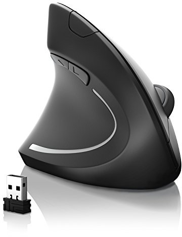 CSL - Ratón Vertical inalámbrico para Mano Izquierda - Mouse Vertical Wireless - Raton ergonómico para Zurdos - Prevención de Codo de tenista - Enfermedad del ratón