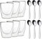 Duos Feelino Verres à double paroi avec cuillère en acier inoxydable, verres à latte Machiato et verres à thé avec effet flottant pour garder les boissons chaudes ou froides, 08-SET 6x 200ml