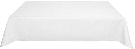 Tischdecke Leinenoptik Leinen Lotuseffekt Wasserabweisend Lotus Eckig 130x220 cm Weiss