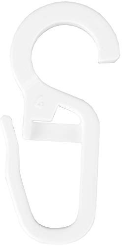 Bestlivings Faltenlegehaken im 50er Pack, Faltenhaken für Gardinenringe mit bis zu Ø 9 mm (Stärke) in der Farbe: Weiß