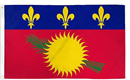 FLAGGE GUADELOUPE ALTERNATIV 150x90cm - GUADELOUPE FAHNE 90 x 150 cm - flaggen AZ FLAG Top Qualität