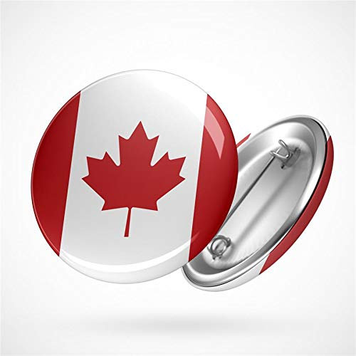 Huuraa Button Canada Kanada Flagge Geschenk Ansteck Pin Größe 59mm Canada Kanada Flagge Geschenkidee