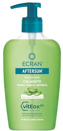 Ecran Aftersun - Gel Post-solar Dermohidratante Reparador con Aloe Vera Puro, Calma y Refresca - 200 ml
