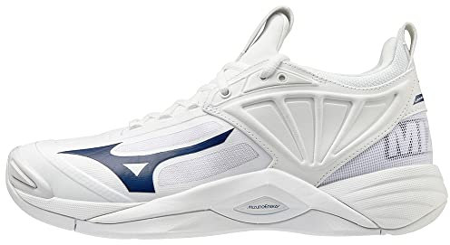 Mizuno Women's Wave Momentum 2 Volleyball Shoe, weiß/marineblau, 41 EU