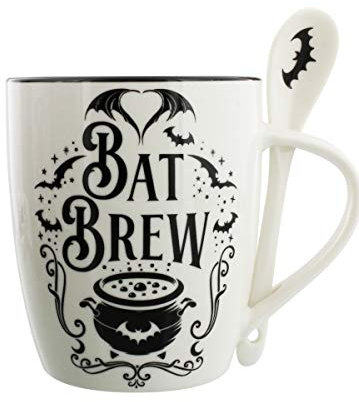Alchemy Bat Brew Mug & Spoon Set Mug Set White 13x14cm