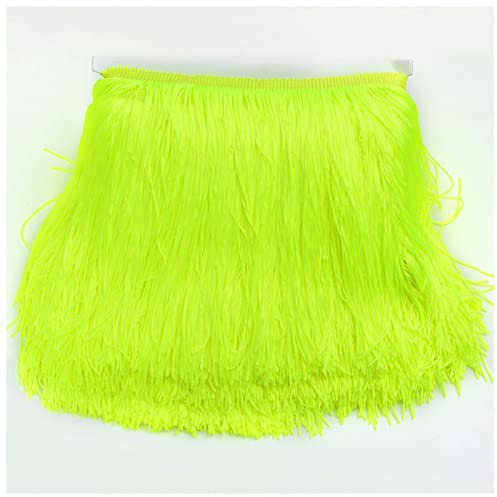 Voile Gardinen 20 cm lang rote Fransen-Trim Chinlon Fransen Quaste Spitzenband Nähen Lateinische Kleid Bühnenkleidung Vorhang 1meter Vorhang (Size : Neon Yellow)