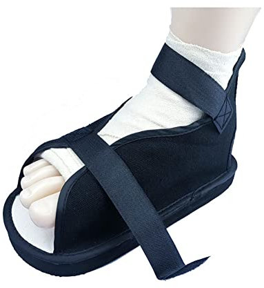 1 scarpa medica postoperatoria, a sandalo, con punta aperta, ortopedica, per gesso, regolabile, per recupero postoperatorio