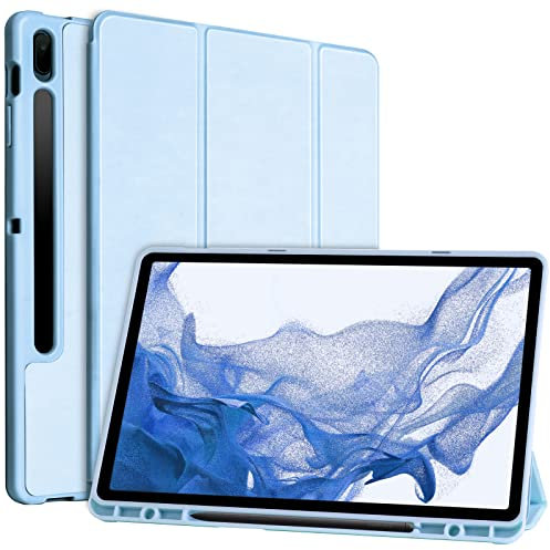 Funda para Samsung Galaxy Tab S8+/S7 FE/S7+ 12.4,Funda Protectora para Galaxy Tab S8+ 2022/S7 FE 2021/Tab S7 Plus 2020 de 12.4, con Soporte para el Lápiz y Múltiples ángulos de Visión (Azul)
