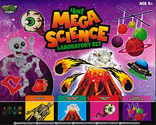 4-in-1 Mega Science Laborset Kinder Labor Experimente Lernset Crazy Scientist Geschenkset