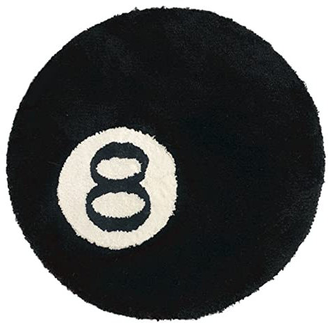 Schwarzer Teppich, Billard-Teppich, 80 Kugeln, rutschfest, beflockt, Bodenmatte, Fußmatte für Wohnzimmer, Esszimmer, Schlafsaal, Schlafzimmer, Dekoration (80 x 80 cm)
