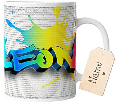 timalo® Coole Gaming Tasse personalisiert mit Namen | Kaffeetasse Geschenk für Gamer Becher | Graffiti Schrift bunt | mug-gamer-48