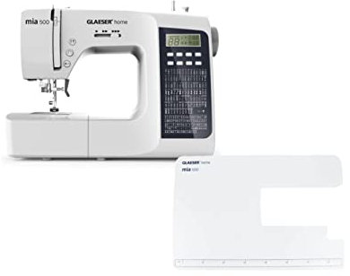GLAESERhome Nähmaschinen Bundle | Anfänger Nähmaschine & Overlock Nähmaschine | Einfache Handhabung | Digitale Nähmaschine (Nähmaschine (Mia500) + Zubehör)