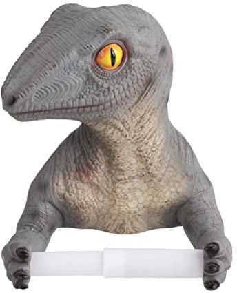 KENANLAN Portarotolo di carta igienica a forma di dinosauro, 3D, da parete, decorazione da parete per bagno