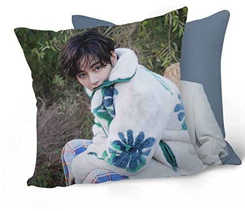 BTS Merchandise BTS Jungkook Jimin V Suga Jin JHope Charakter Poster Doppelseitiger Druck Schlafzimmer Couch Sofa Quadratisch Pillo 45 cm x 45 cm