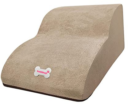 perfk Escalones de Espuma para Mascotas para Perros y Gatos pequeños, Escalera de rampa portátil para sofá, sofá y Escalada de Cama Alta, Soporte de peldaño, Khaki