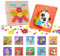 Button Art Toys 180 PCS Mosaic Pegboard for Toddlers Mushroom Nails Jigsaw Puzzle Toy with Gears Early Learning Educational Montessori Toys with 10 patterns for 3 4 5 6 Years Old Kids Boys Girls