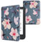 kwmobile Étui Compatible avec Kobo Clara 2E Coque - Étui à Rabat magnétique Tablette eReader Similicuir - Blanc-Rose Clair-Violet