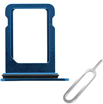 Cemobile SIM-Kartenfach Slot Halter Ersatz für iPhone 13 Mini 5,4 Zoll (Einzel-SIM-Version) mit wasserdichtem Gummidichtungsring + SIM-Kartenfach offener Auswurfstift (blau)