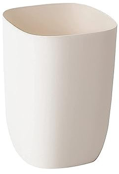 Bathroom Bin, Small Office Bin Plastic Waste Paper Rubbish Bins, Modern Trash Can for Bathroom, Bedroom, Living room 7L, Cream