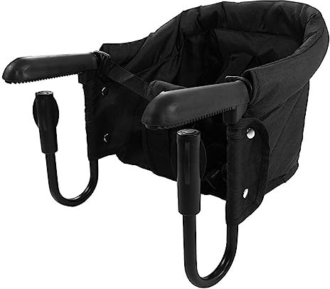 Zusammenklappbarer, Ansteckbarer Hochstuhl mit Einfacher Montage, Hohe Sicherheit für Kleinkinder, Maschinenwaschbar, Breite Anwendungsmöglichkeiten (Schwarz)