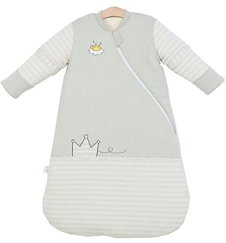 Chilsuessy Baby Schlafsack Winter mit abnembar Langarm Bio Baumwolle Babyschlafsack Kleine Kinder Ganzjahres Schalfsack Schlafanzug für Jungen und Mädchen, Krone/2.5 Tog, 90-110 cm