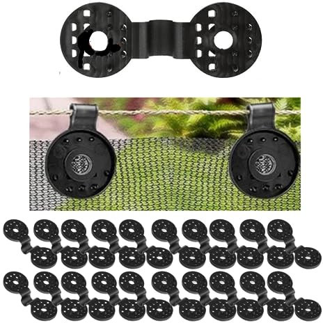 Genérico Lot de 20 clips de filet d'ombrage, fixation canisse jardin occultation, treillis pour terrasse extérieure, auvents extérieurs, terrasse, voile pour bâches imperméables extérieur, filet