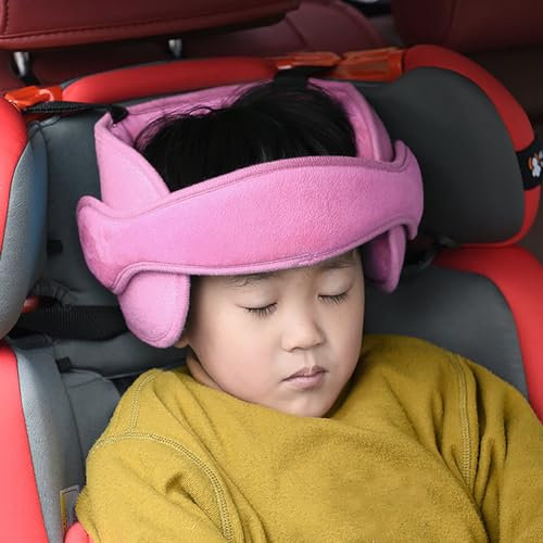 Generisch Kinder Kopfhalter für Kindersitz Nackenstützen Befestigung Kopfschutz Schlafkissen Autositz Kinderschutz mit Klettverschluss Kopfstütze Einstellbar Kopfband Unterwegs Reise Urlaub 42x14cm