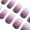 DANNI & TONI Halb ausgehärtete Gel Nagelfolien (Ursula) Violetter Farbverlauf Silberglitzer Glänzend uv Gel Nagelfolie Nageldesign Nagelfolie Selbstklebend Wraps 28 Aufkleber