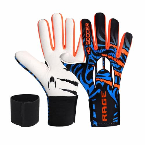 HO Soccer Rage Plus Hazard V2 Blue Torwarthandschuhe, Unisex, Blau/Orange