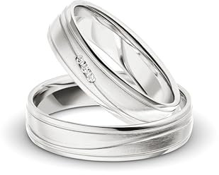 Kolibri Rings Eheringe Gold 333 3 Diamanten Trauringe Verlobungsringe Set Paarpreis - Gratis Gravur und Etui