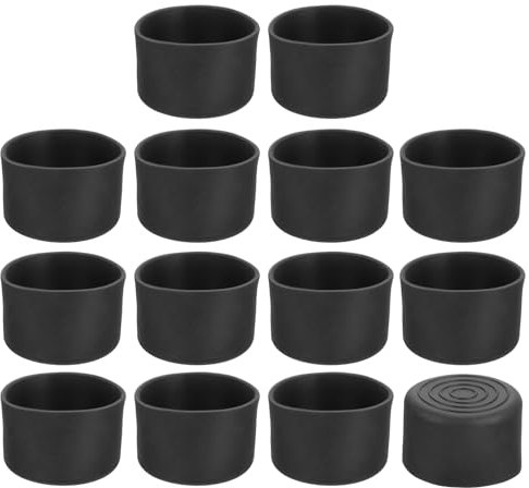 Sourcing Map 14Pcs Black Round PVC Chair Leg Caps, Fit OD 40mm (1-4/7 Inch), Non-Marking, Non-Slip, Floor Protectors for Furniture, Hardwood, Tile