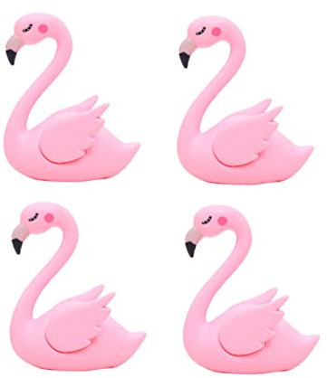 KOMBIUDA 4stücke Flamingo Dekoration Für Kuchen Aus Kunststoff Flamingo Ornament Für Auto Und Umgebung Bezauberndes Kuchenornament Flügel Zum Öffnen